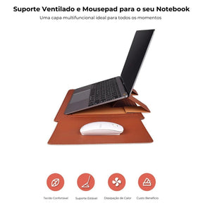 Capa Para Macbook Air/Pro Em Couro Com Suporte Zimoon