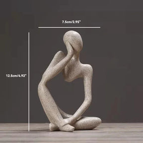 Estatueta Decorativa Minimalista modelo O Pensador - Areia 1 - Estatueta Decorativa Minimalista modelo O Pensador