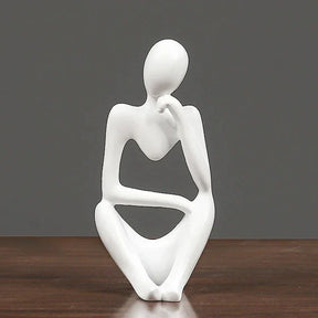 Estatueta Decorativa Minimalista modelo O Pensador - Branco 2 - Estatueta Decorativa Minimalista modelo O Pensador