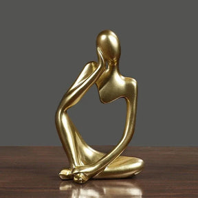 Estatueta Decorativa Minimalista modelo O Pensador - Dourado 1 - Estatueta Decorativa Minimalista modelo O Pensador