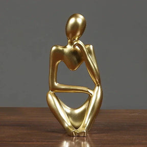 Estatueta Decorativa Minimalista modelo O Pensador - Dourado 2 - Estatueta Decorativa Minimalista modelo O Pensador