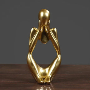 Estatueta Decorativa Minimalista modelo O Pensador - Dourado 3 - Estatueta Decorativa Minimalista modelo O Pensador