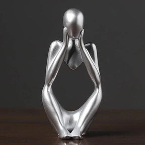Estatueta Decorativa Minimalista modelo O Pensador - Prata 3 - Estatueta Decorativa Minimalista modelo O Pensador