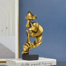 Estatueta Decorativa Minimalista Modelo Silence Ouro Laminado