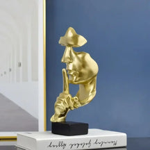 Estatueta Decorativa Minimalista Modelo Silence Ouro Luxo